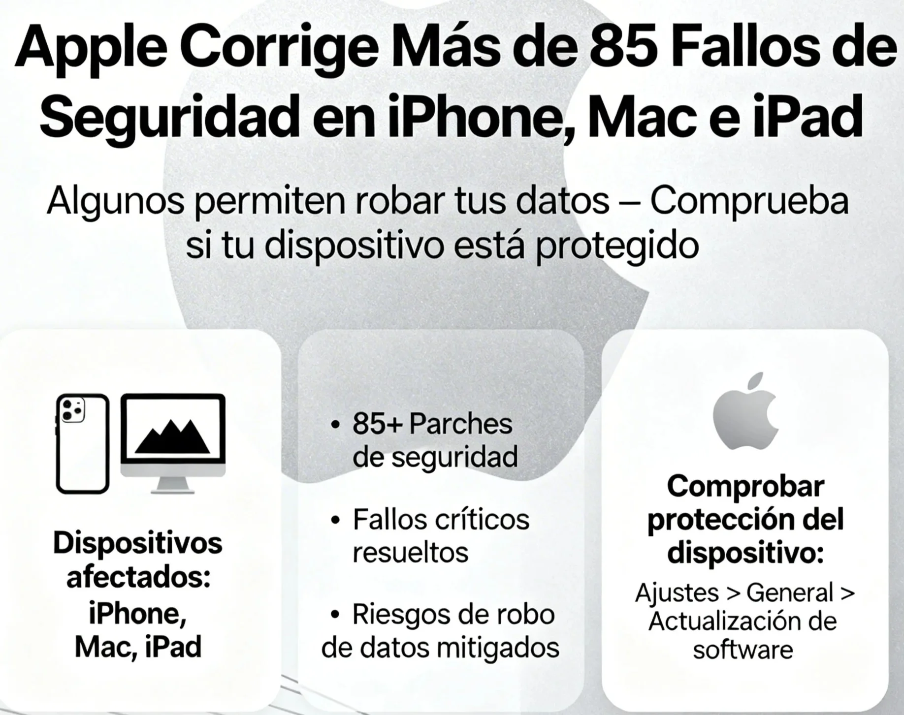 Apple corrige 85 fallos graves: actualiza tu iPhone ya
